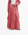 Mango Ramie Maxi-skirt Bubblegum Pink