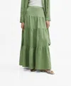 Mango Ramie Maxi-skirt Medium Brown