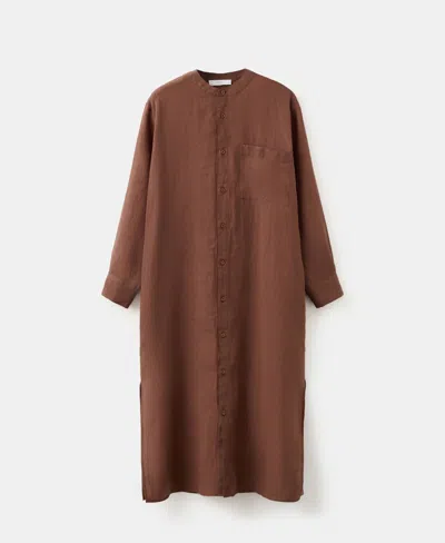 Mango Women's Ramie Nightgown In Brown