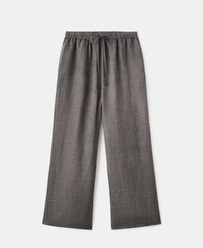 Mango Women's Ramie Overdyed Effect Pants In Gray