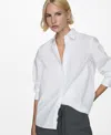 Mango Oversize Cotton Button-up Shirt In Off White