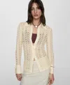 Mango Women's Regular Crochet Shirt In Ecru