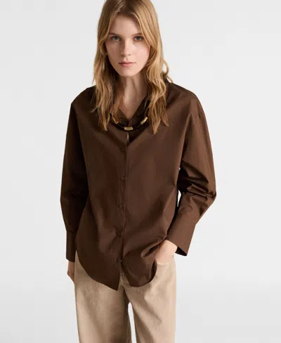 Mango Women's Regular-fit Cotton Shirt In Brown