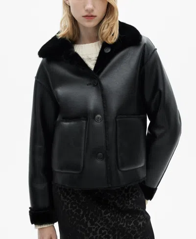 Mango Women's Reversible Quilted Jacket In Black