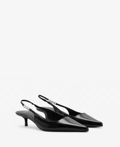 Mango Women's Rhinestone Detail Kitten Shoes In Black