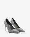 Mango Rhinestone Heel Pump In Silver