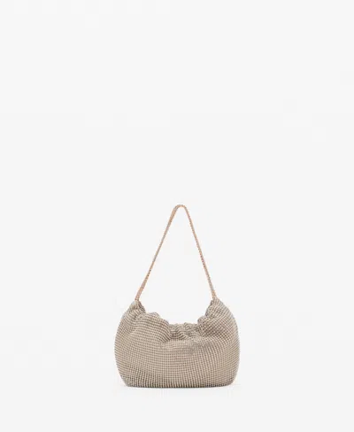 Mango Women's Rhinestone Shoulder Bag In Gold