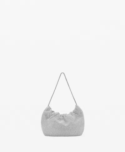 Mango Women's Rhinestone Shoulder Bag In Silver