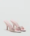 Mango X Kaia Gerber Rhinestone Sandal In Pink