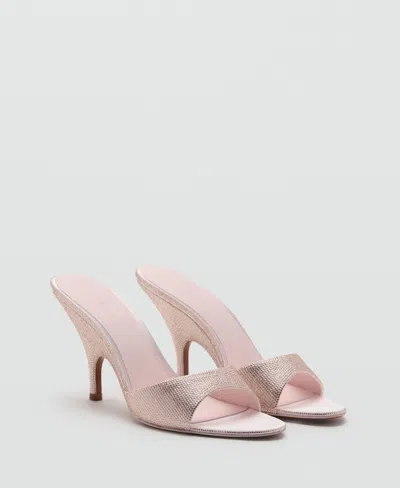 MANGO WOMEN'S RHINESTONE STUDDED WEDGE HEEL SANDALS