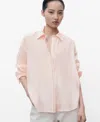 Mango Modal Shirt With Rhinestones Pastel Pink In Pink