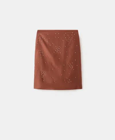 Mango Women's Rhinestones Midi-skirt In Brown