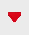 Mango Ribbed High-waisted Bikini Bottom Red In Red