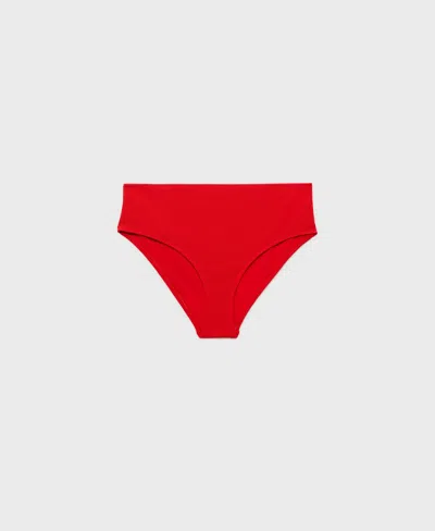 MANGO WOMEN'S RIBBED HIGH-WAISTED BIKINI BOTTOM