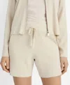 Mango Rib Drawstring Lounge Shorts In Neutral