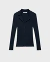Mango Rib Button-up Cardigan In Blue