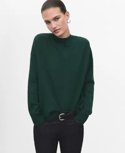 Mango Turtleneck Sweater In Green