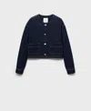 Mango Rinse Wash Denim Jacket Open Blue In Open Blue