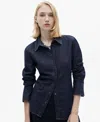 Mango Mara Denim Shirt In Open Blue
