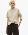 Mango Women's Rolled-up Sleeves Sweater In Ecru