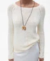 Mango Women's Round-neck Crochet Sweater In Ecru