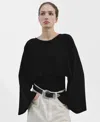 Mango High-low Knit Cape In Black