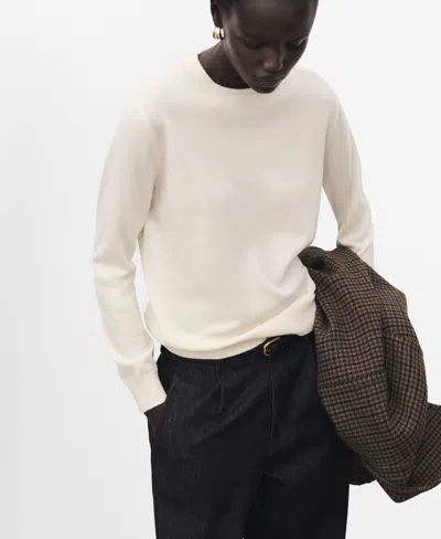 Mango Women's Round-neck Knitted Sweater In Neutral