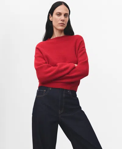 Mango Round-neck Knitted Sweater Red