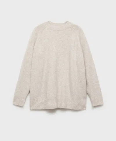 Mango Women's Round-neck Knitted Sweater In Neutral