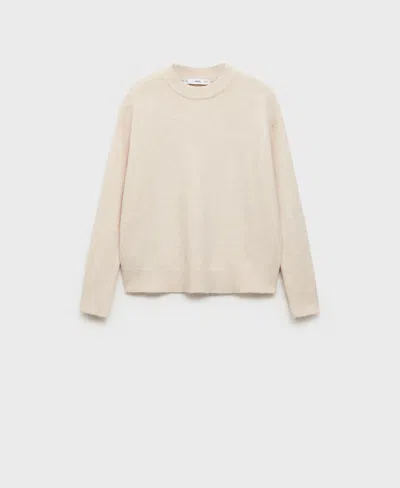 Mango Women's Round-neck Knitted Sweater In Sand