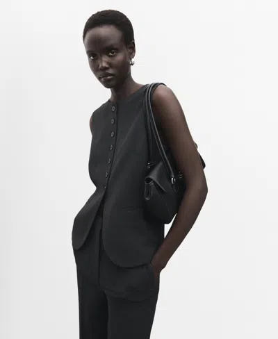 MANGO WOMEN'S ROUND-NECK SUIT VEST