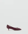 Mango Kitten Shoe With Round Toe Burgundy In Burgundy