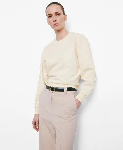 Mango Women's Round-neck Cotton Sweatshirt In Yellow