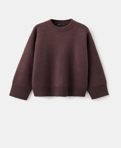 Mango Women's Round-neck Knitted Sweater In Wine