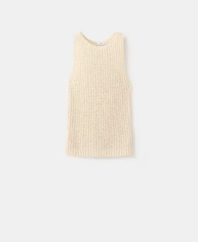 Mango Women's Round-neck Knitted Top In Brown