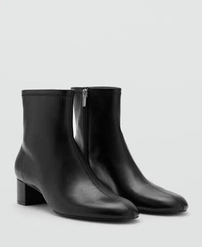 Mango Women's Round-toe Block-heel Ankle Boots In Black