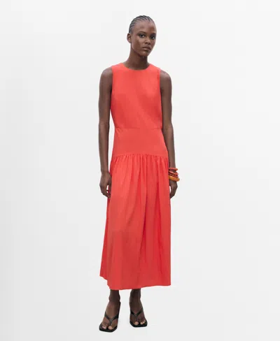 Mango Women's Ruched Hem Long Dress
