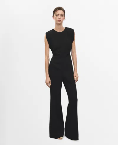 Mango Women's Ruched Long Jumpsuit In Black