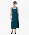 Mango Women's Ruched Midi Dress In Petrol Blue