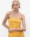 Mango Sunny Cotton Blend Strapless Top In Yellow