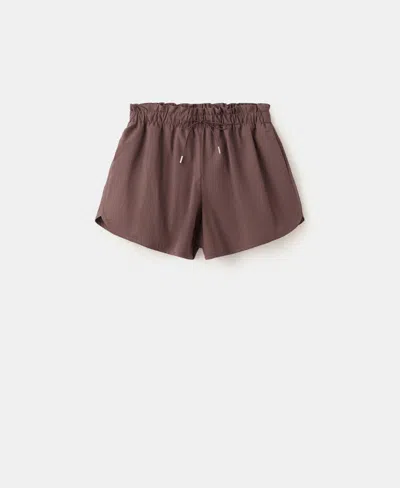 Mango Women's Ruched Waist Straight Shorts In Purple
