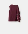 Mango Ruffle Asymmetric Blouse Ecru In Burgundy