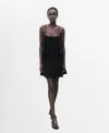 Mango Ruffle Knit Minidress In Black