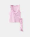 Mango Ruffle Knit Top In Pink