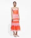 Mango Ruffle Printed Dress Orange In Orange