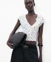 Mango Polka-dot Blouse With Ruffles Off White In White
