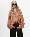 Mango Paisley Print Long Sleeve Shirt In Multi