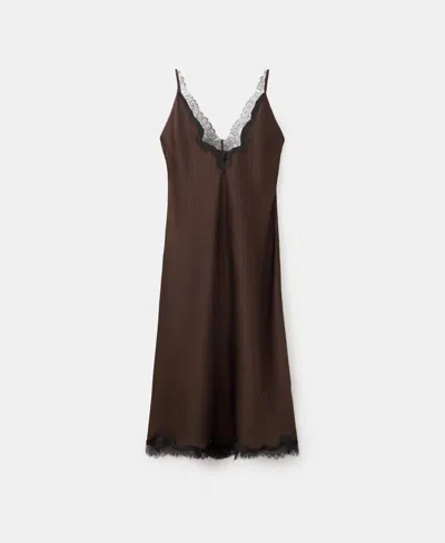 Mango Women's Satin Camisole Dress In Brown