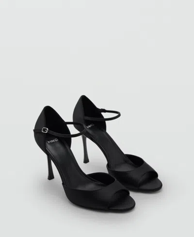 Mango Satin High-heeled Sandal Black