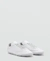 Mango Canvas Laced Sneakers Beige In Silver